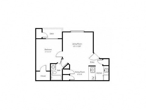 floor plan photo of 1 bedroom apartment